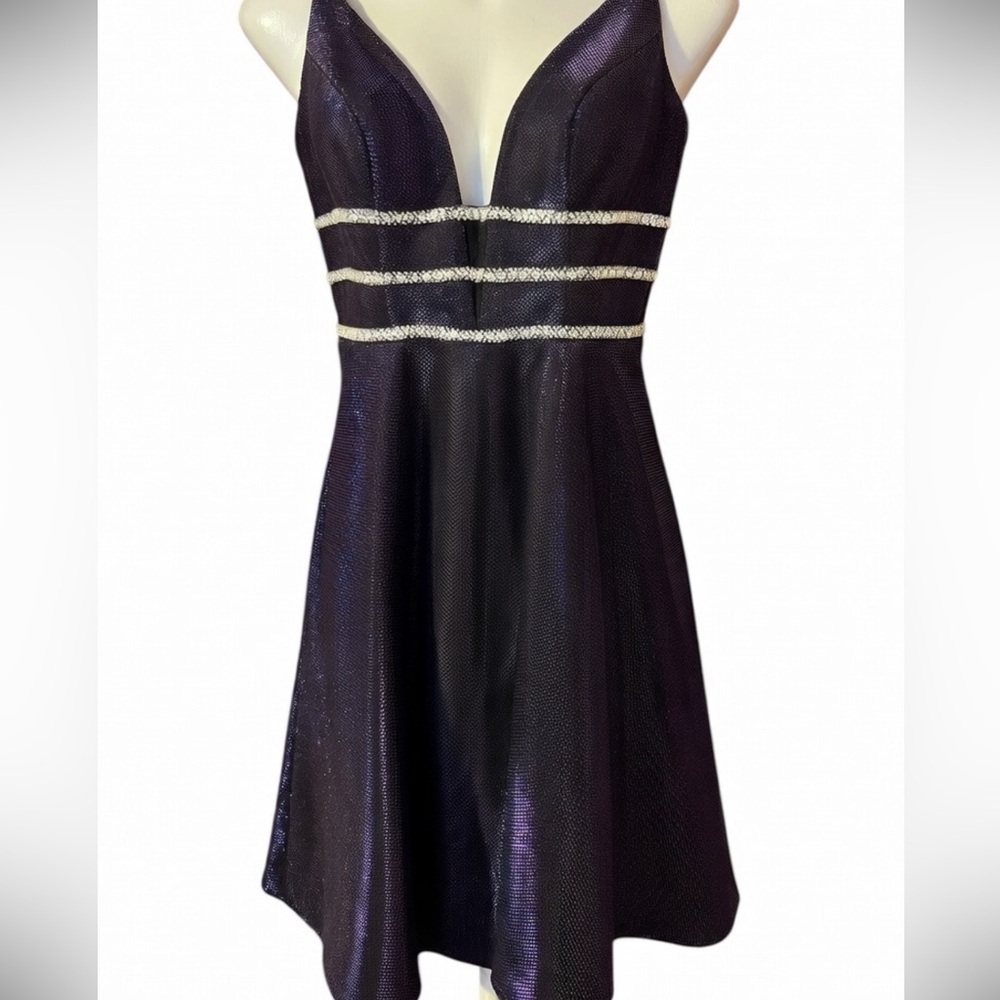 Narianna  Purple Prom Dress with Silver Accents XS
